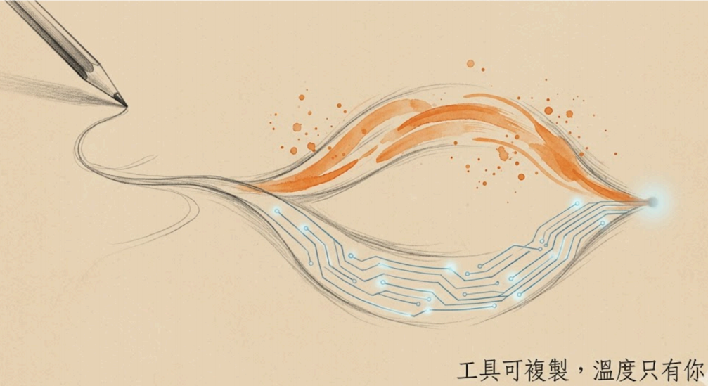 鉛筆轉化為電路插圖，工具可複製，溫度只有你